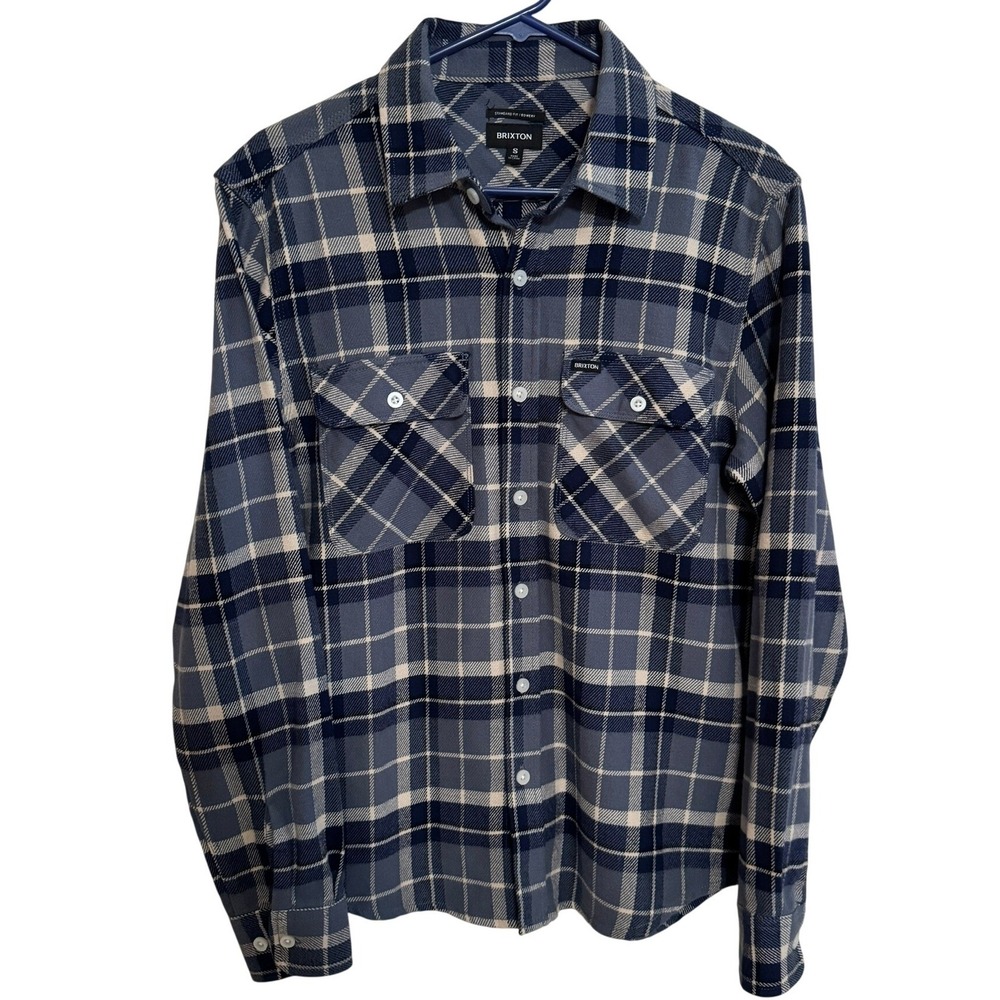 Brixton Long Sleeve Button Down Shirt Men's S Standard Fit Bowery Flannel Plaid